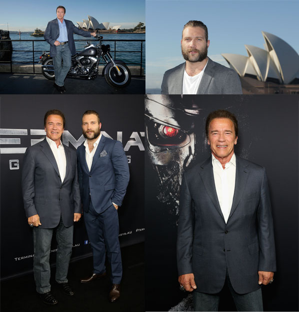 SYDNEY, AUSTRALIA - JUNE 04:  Arnold Schwarzenegger poses during a 'Terminator Genisys' photo call at the Park Hyatt Sydney on June 4, 2015 in Sydney, Australia.  (Photo by Mark Metcalfe/Getty Images for Paramount Pictures International) *** Local Caption *** Arnold Schwarzenegger