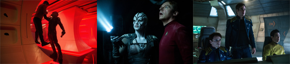 Left to right: Sofia Boutella plays Jaylah and Simon Pegg plays Scotty in Star Trek Beyond from Paramount Pictures, Skydance, Bad Robot, Sneaky Shark and Perfect Storm Entertainment