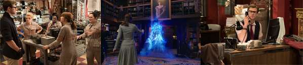 Abby (Melissa McCarthy) and Erin (Kristen Wiig) see the Gertrude the Ghost (Bess Rous) of Aldridge Mansion in Columbia Pictures' GHOSTBUSTERS.
